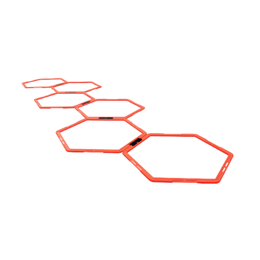 [435018] Agility Hexagon Training Rings Orange Set 6 pk