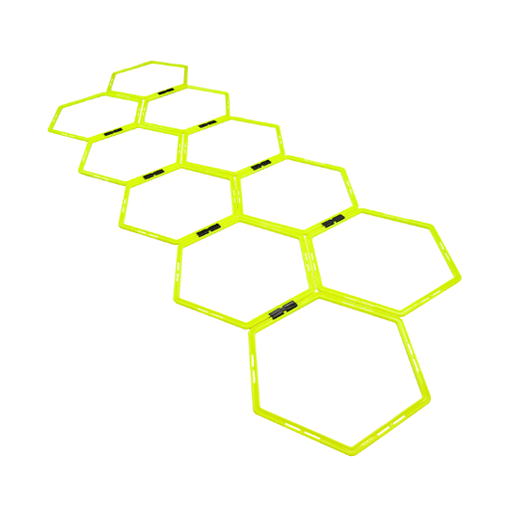[435017] Agility Hexagon Training Rings Fluo Green Set 6 pk