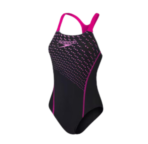 [15121] Swimsuit Ladies Speedo Medley One Piece Black|Pink Size L