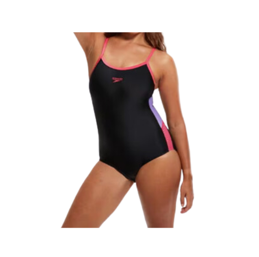 [15126] Swimsuit Ladies Speedo One Piece Black|Lilac Size M