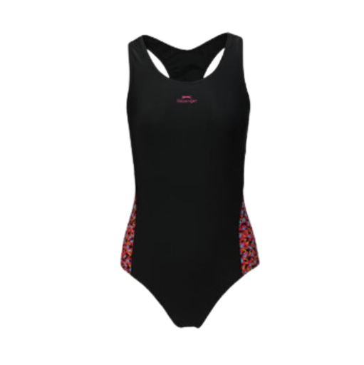 [15125] Swimsuit Ladies Slazenger RacerBack One Piece Black|Fuschia Size M