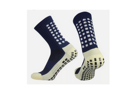 [6496] Football Anti Slip Sock - Navy|White - Medium