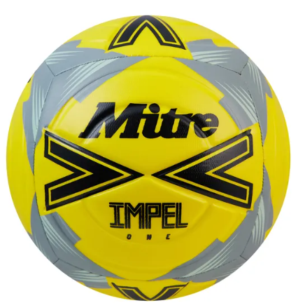 [7628] Football Mitre Impel One Yellow|Grey Size 4
