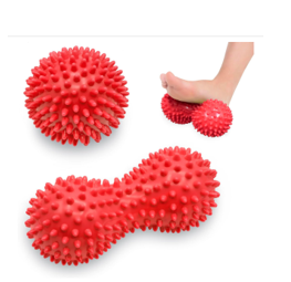 [57933] Spiky Massage Roller Set Red