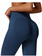 [56368] Tights Ladies Seamless Long Navy Large