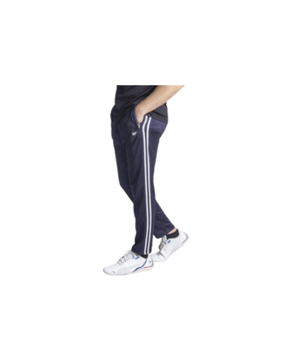 [101882] Men's Real Essential Joggers Navy with 2 White stripes L