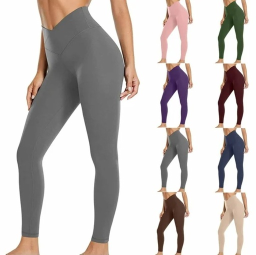[8324] Ladies Yoga Pants High Waistband Large