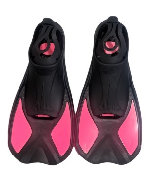 [120982] Swimming Fins Short For  Snorkeling  Scuba Diving-  Pink|Black