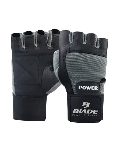 [98743] Workout Gloves Blade Leather Grey Large 