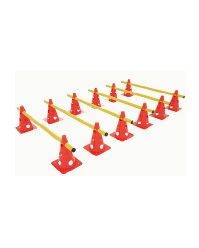 [92791] Hurdle Cones 12 Pieces with 6 Poles Orange 
