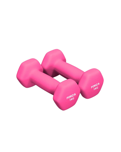 [79961] Dumbbells Forza Neoprene Hex 1kg|2.2lbs (Pair) 