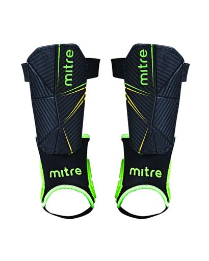 [49201] FB Shin Guards Mitre Ankle Black|Green|Yellow Small