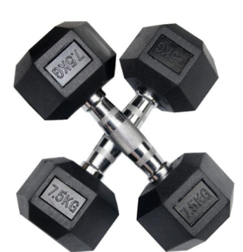 [38190] Dumbbells Forza Rubber Hex 7.5kg|16.5lbs (Pair) 